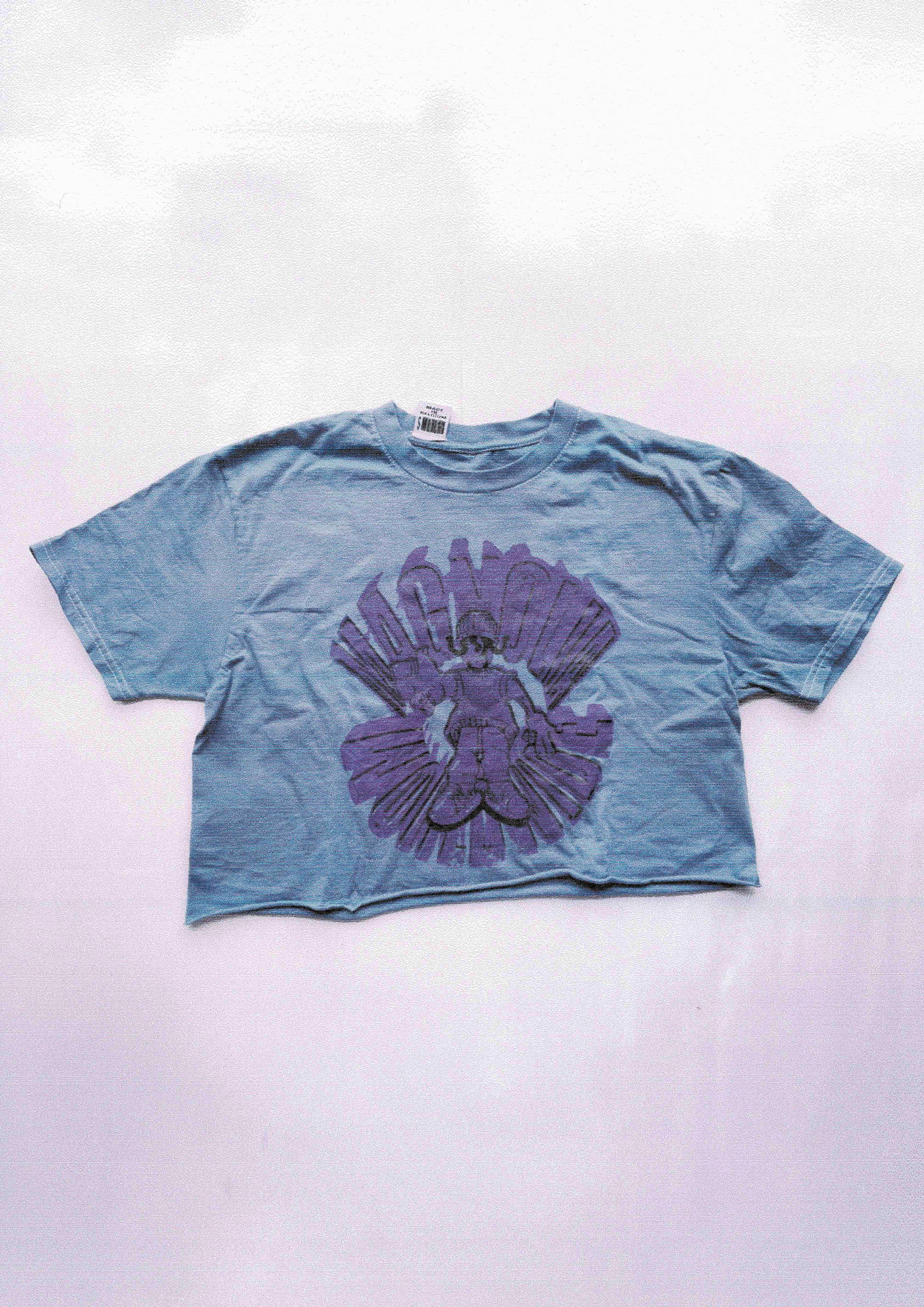 Blue dyed OG Magnolia tee (CROPPED)