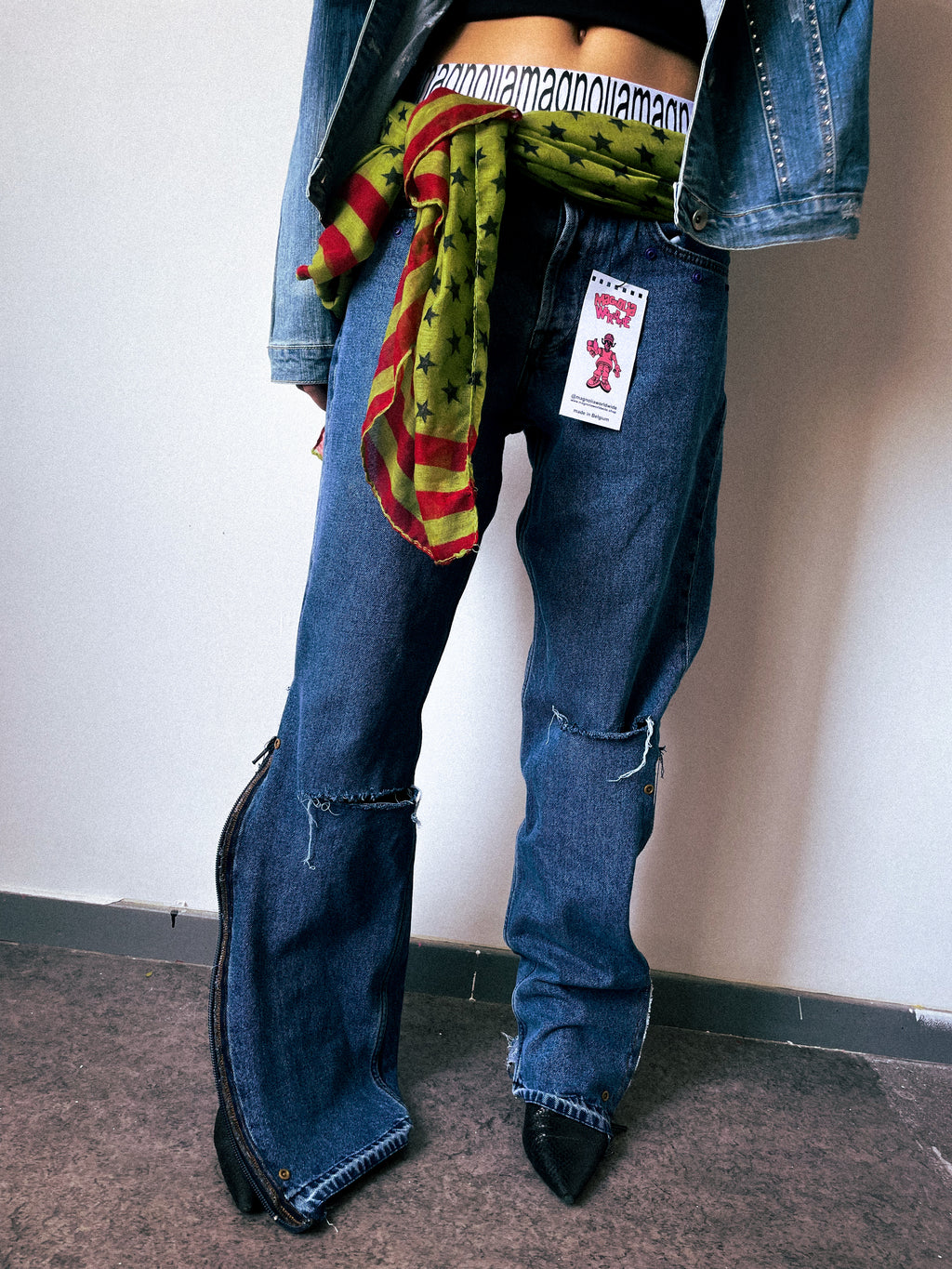 "denim rework" pants