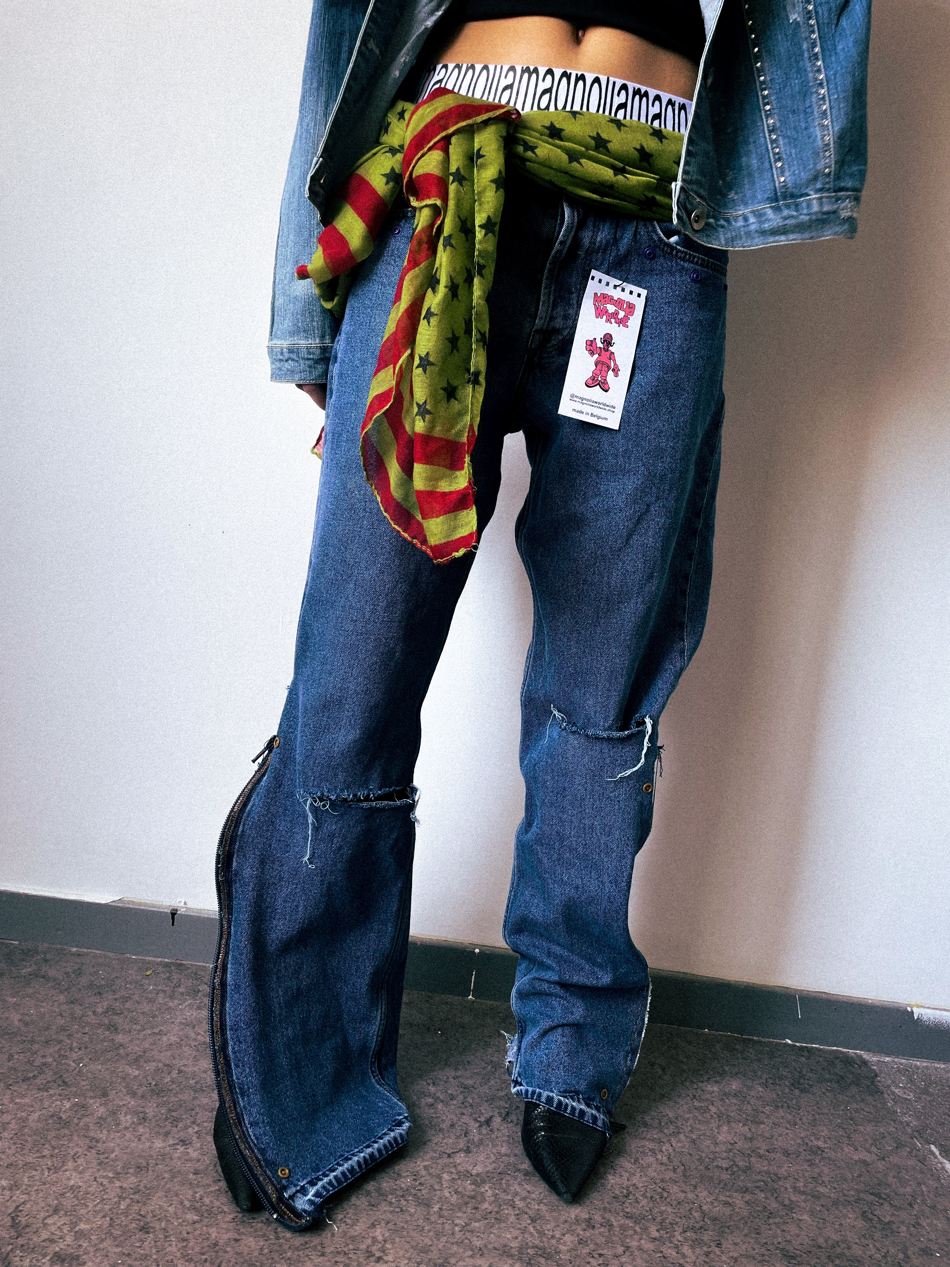 "denim rework" pants