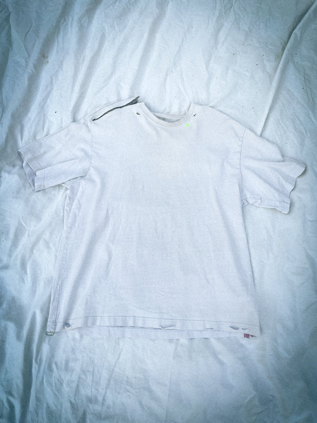Re-work White zipper Teeshirt