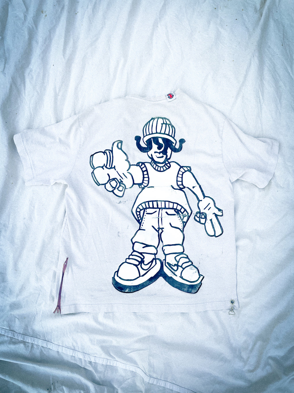Re-work White zipper Teeshirt