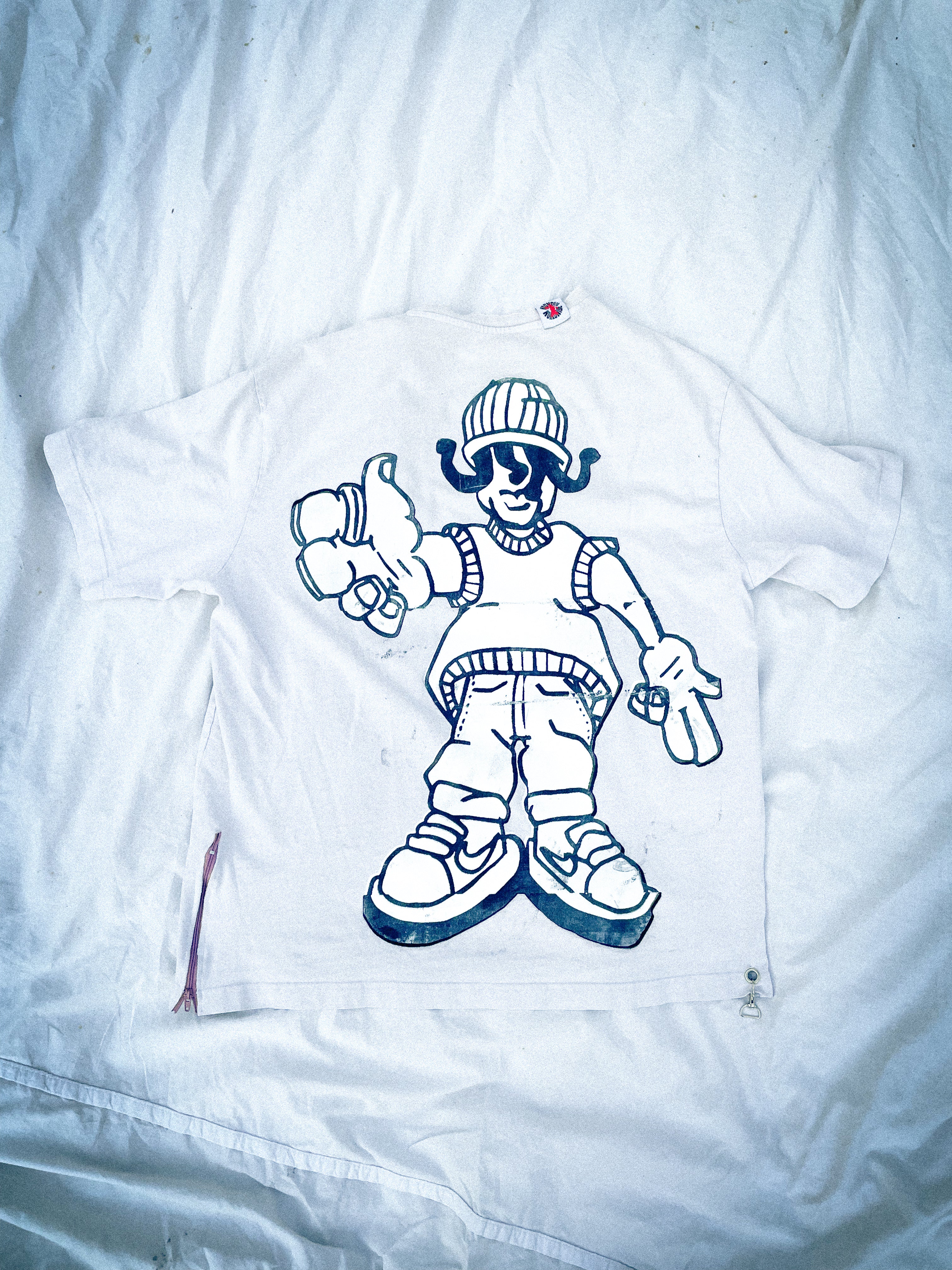 Re-work White zipper Teeshirt
