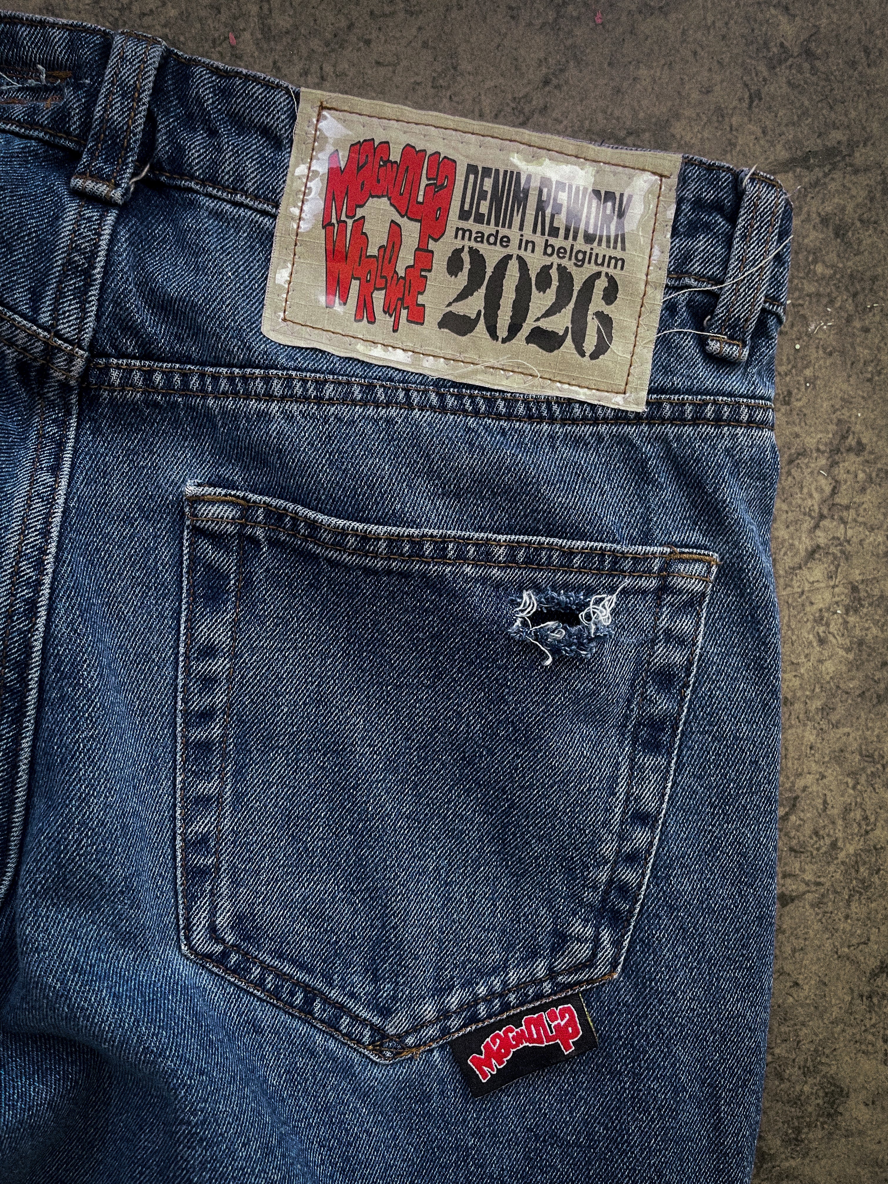 "denim rework" pants