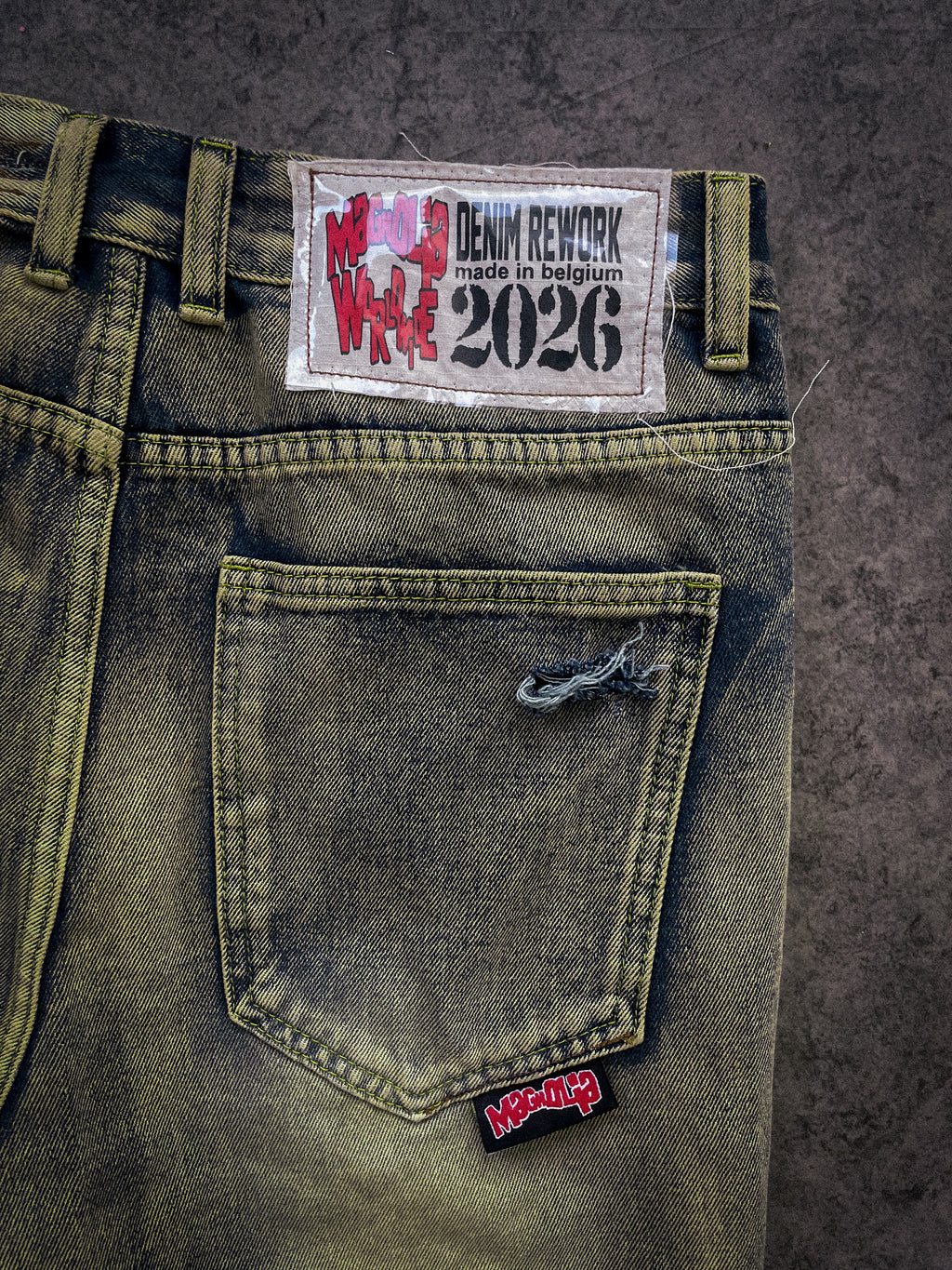 "denim rework" pants