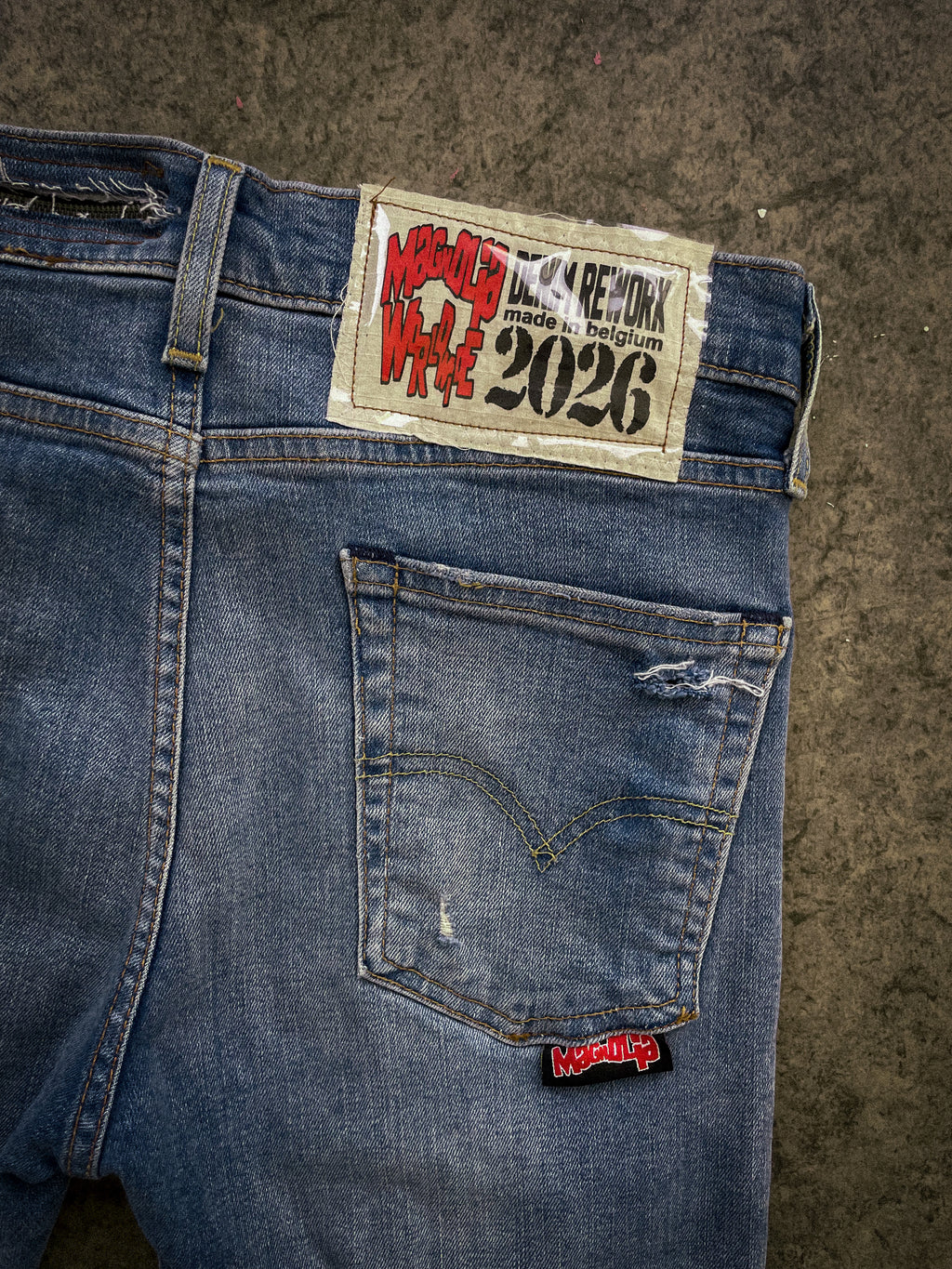 "denim rework" pants