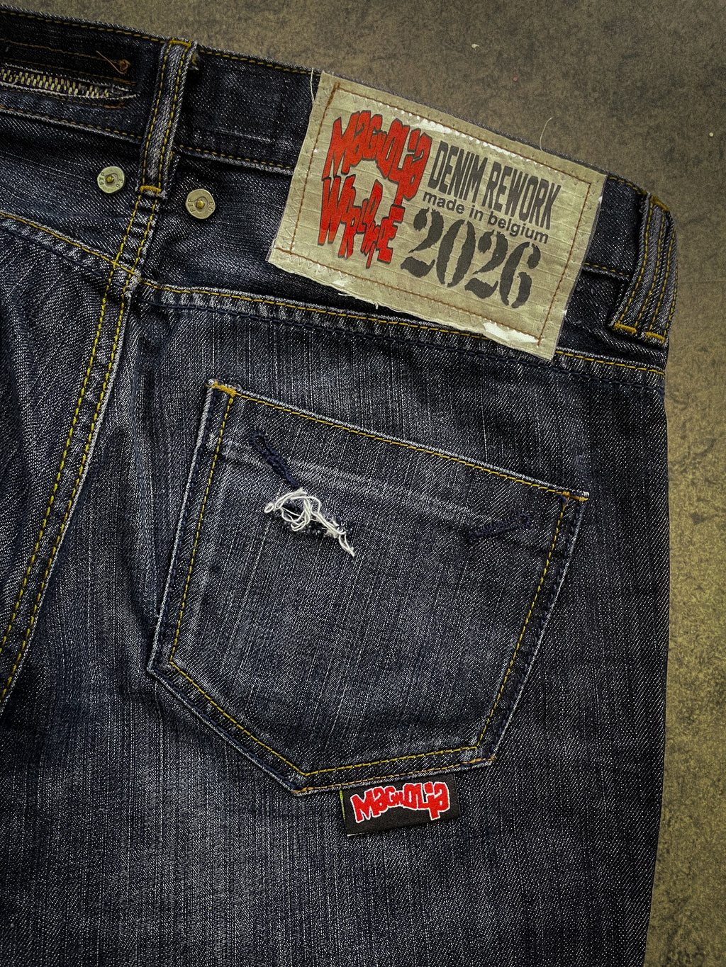 "denim rework" pants