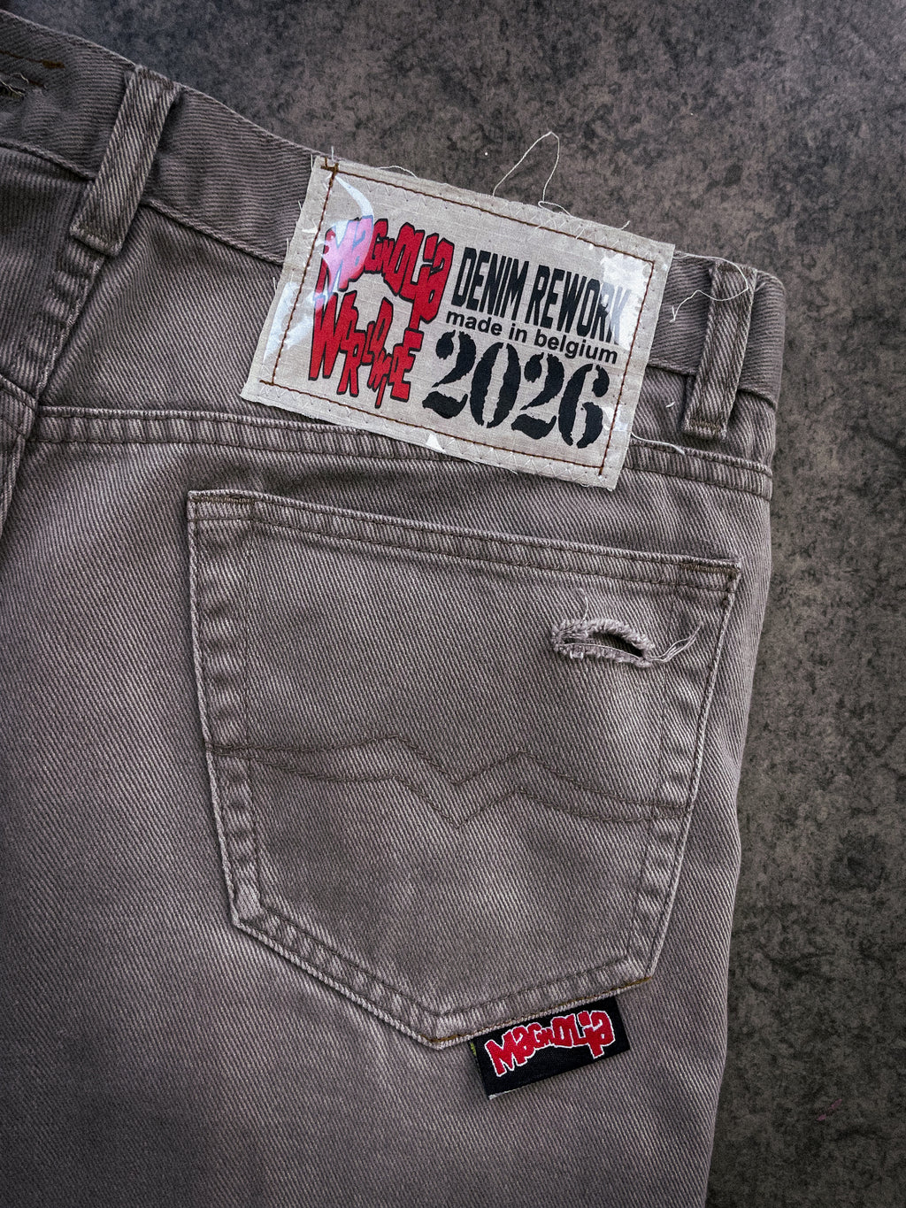 "denim rework" pants