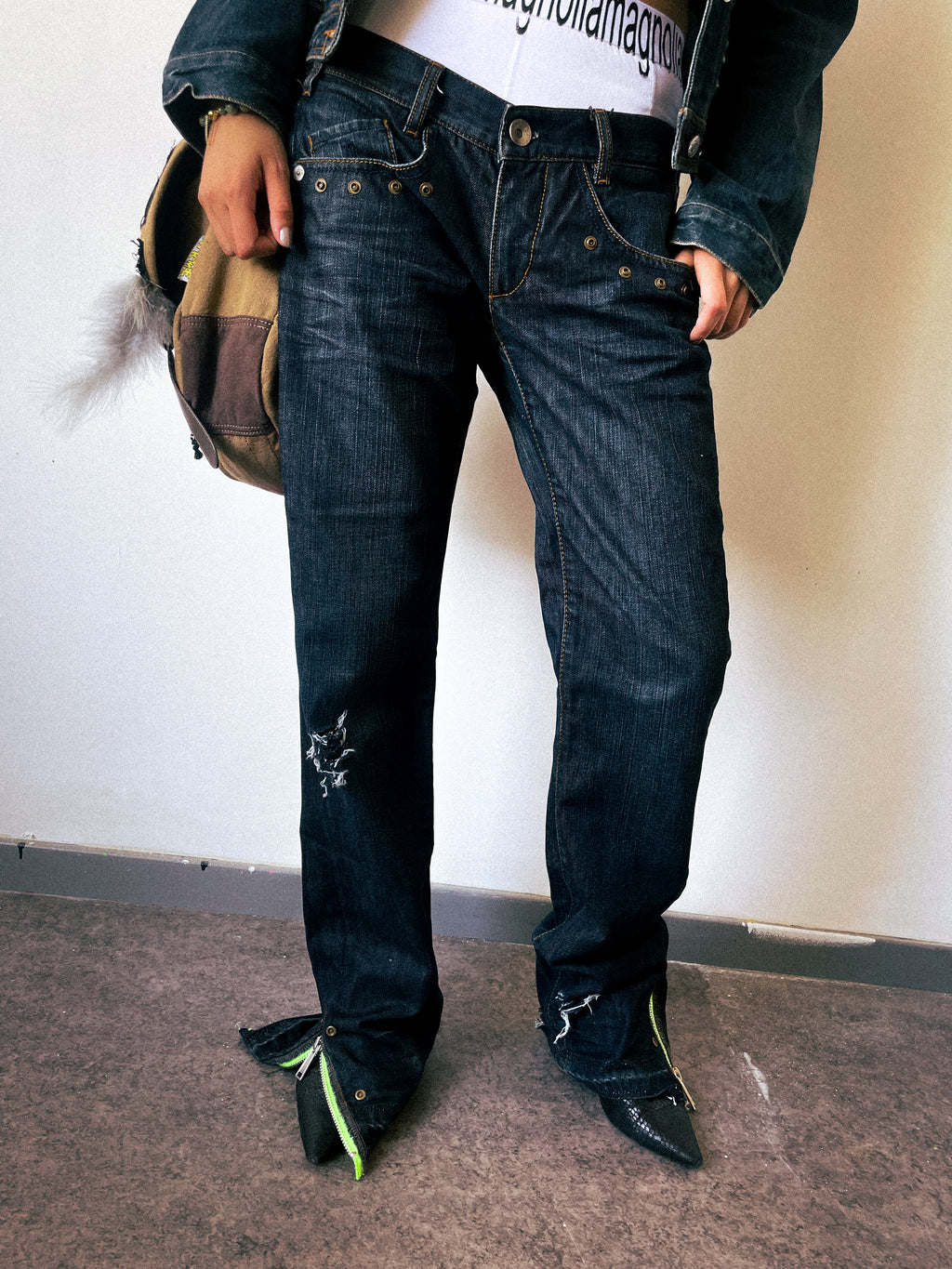 "denim rework" pants