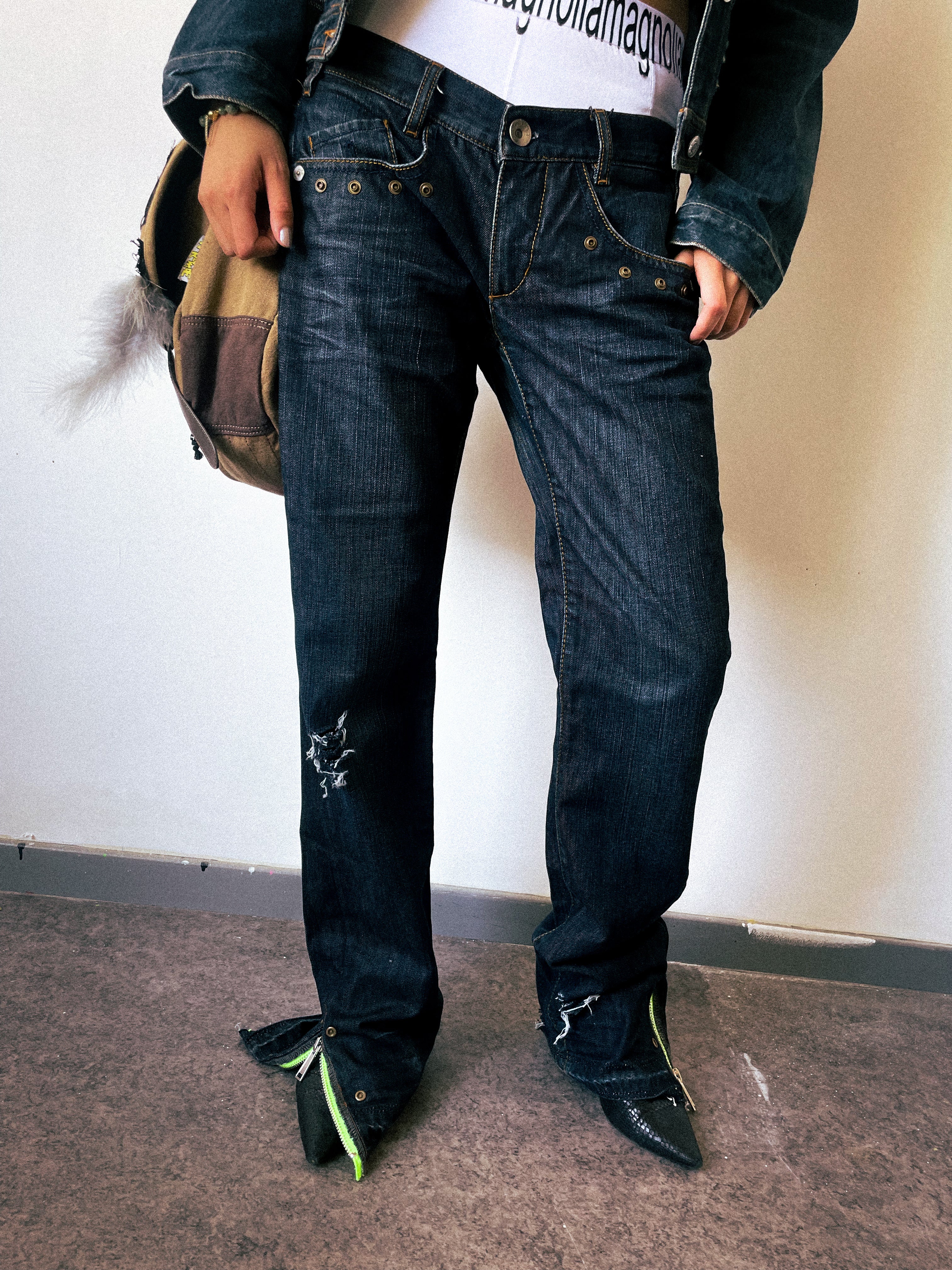 "denim rework" pants