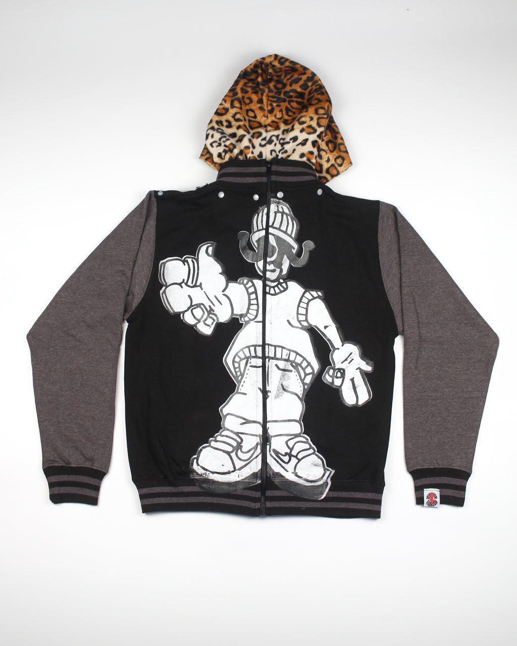 (DELUXE PACK) varsity hoodie  - grey & black
