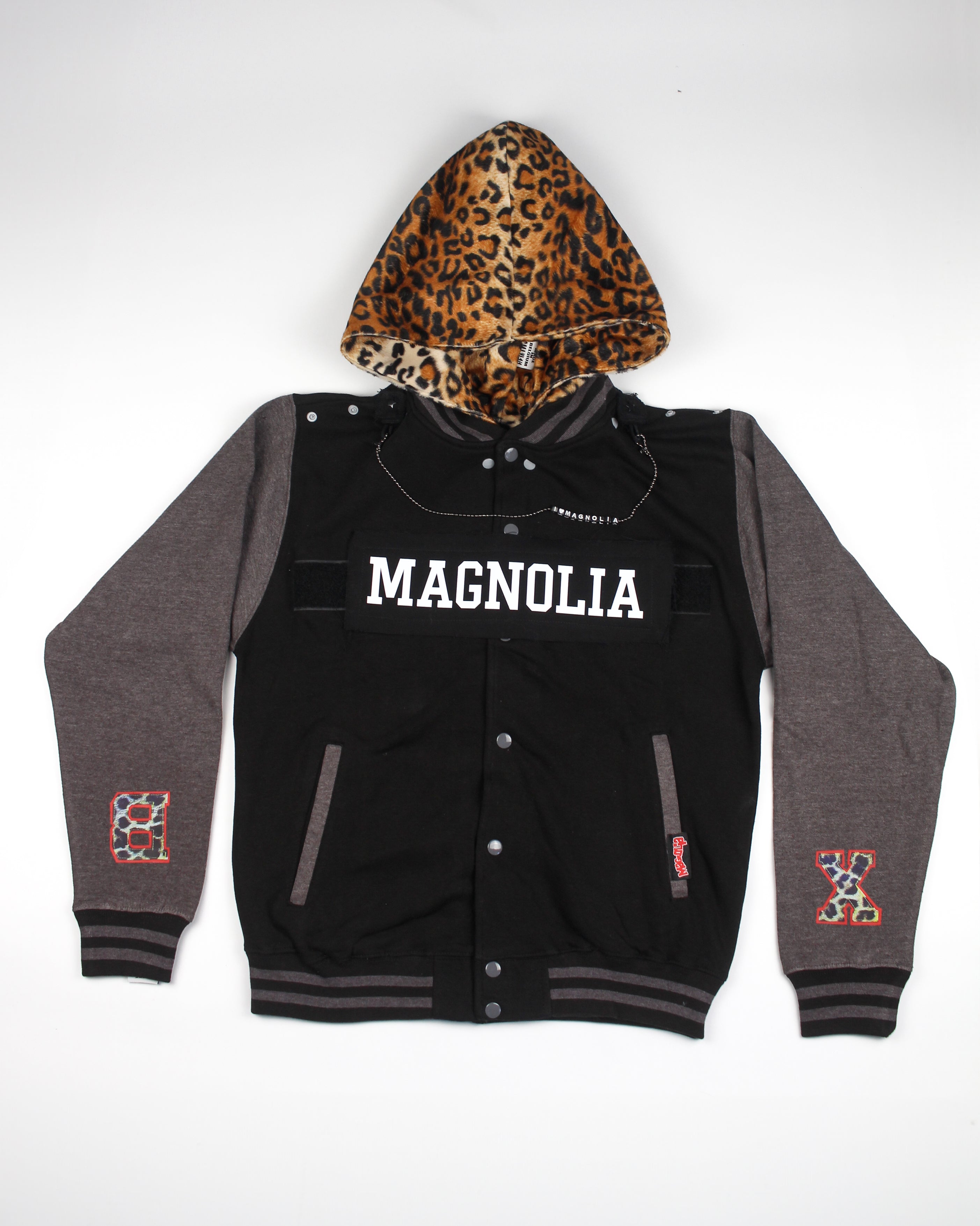 (DELUXE PACK) varsity hoodie  - grey & black