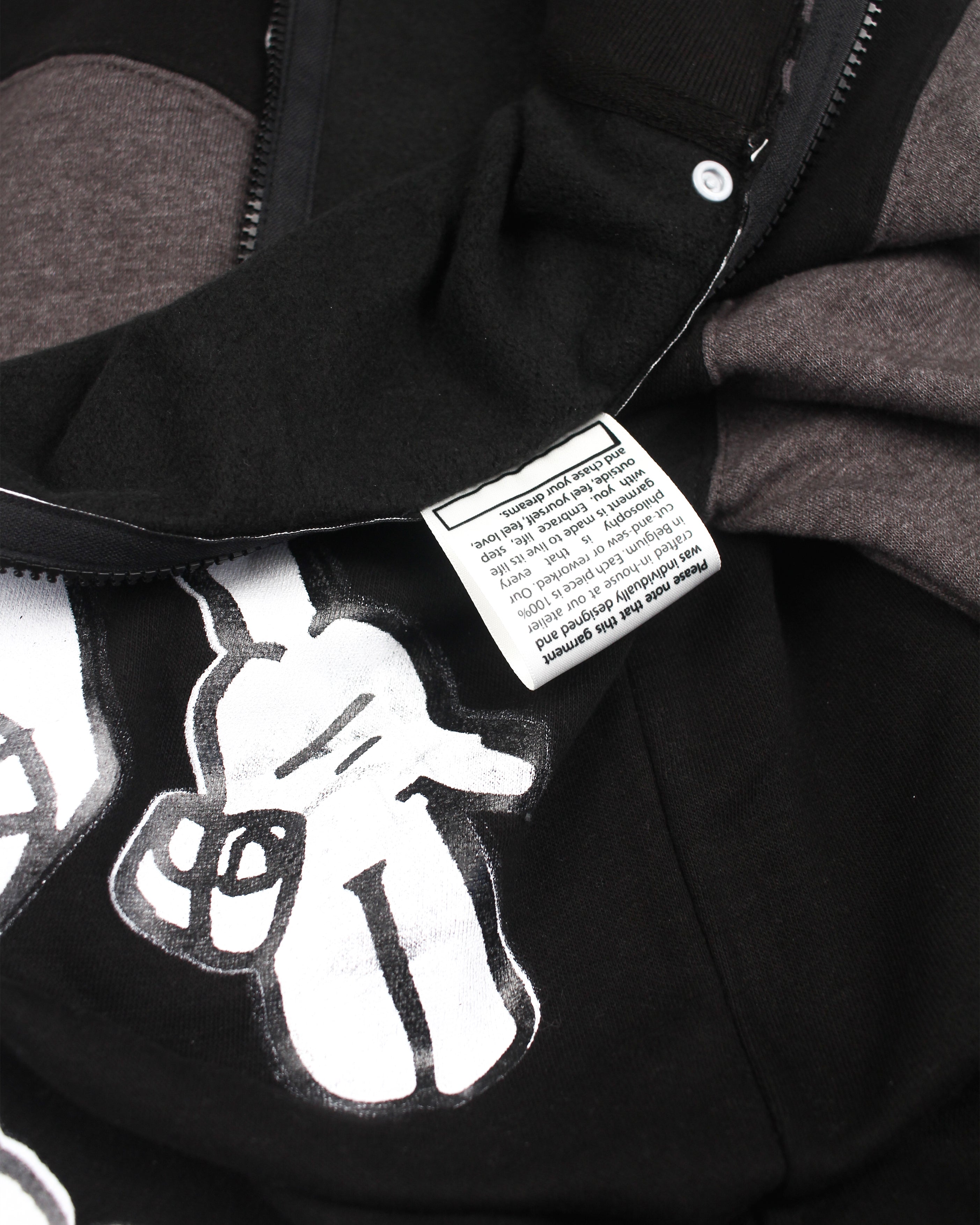 (DELUXE PACK) varsity hoodie  - grey & black