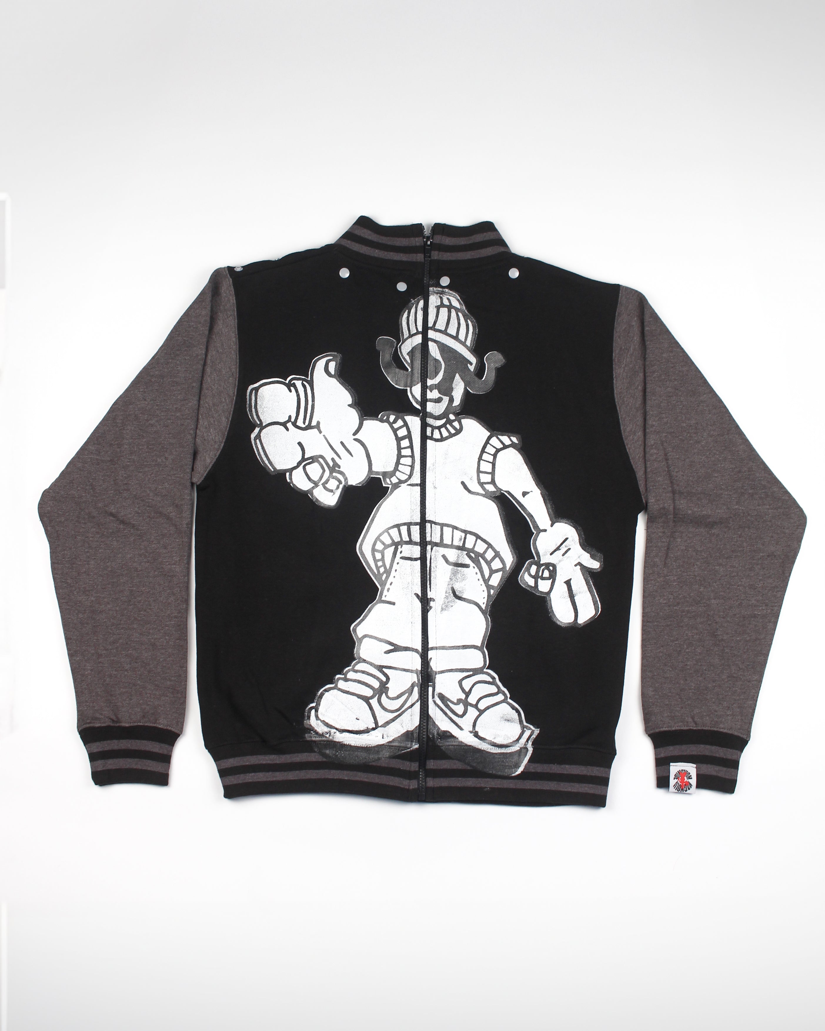 (DELUXE PACK) varsity hoodie  - grey & black