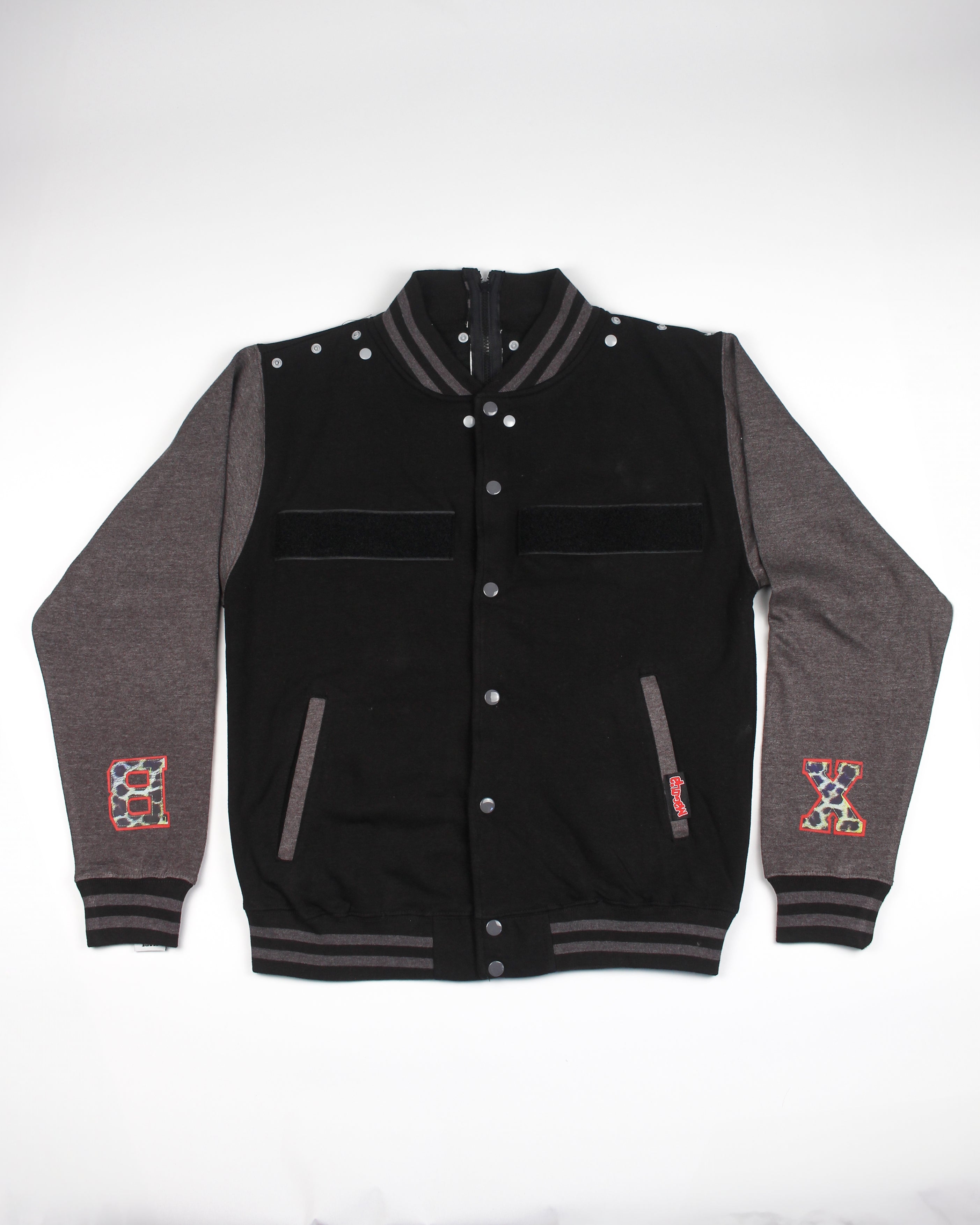 (DELUXE PACK) varsity hoodie  - grey & black