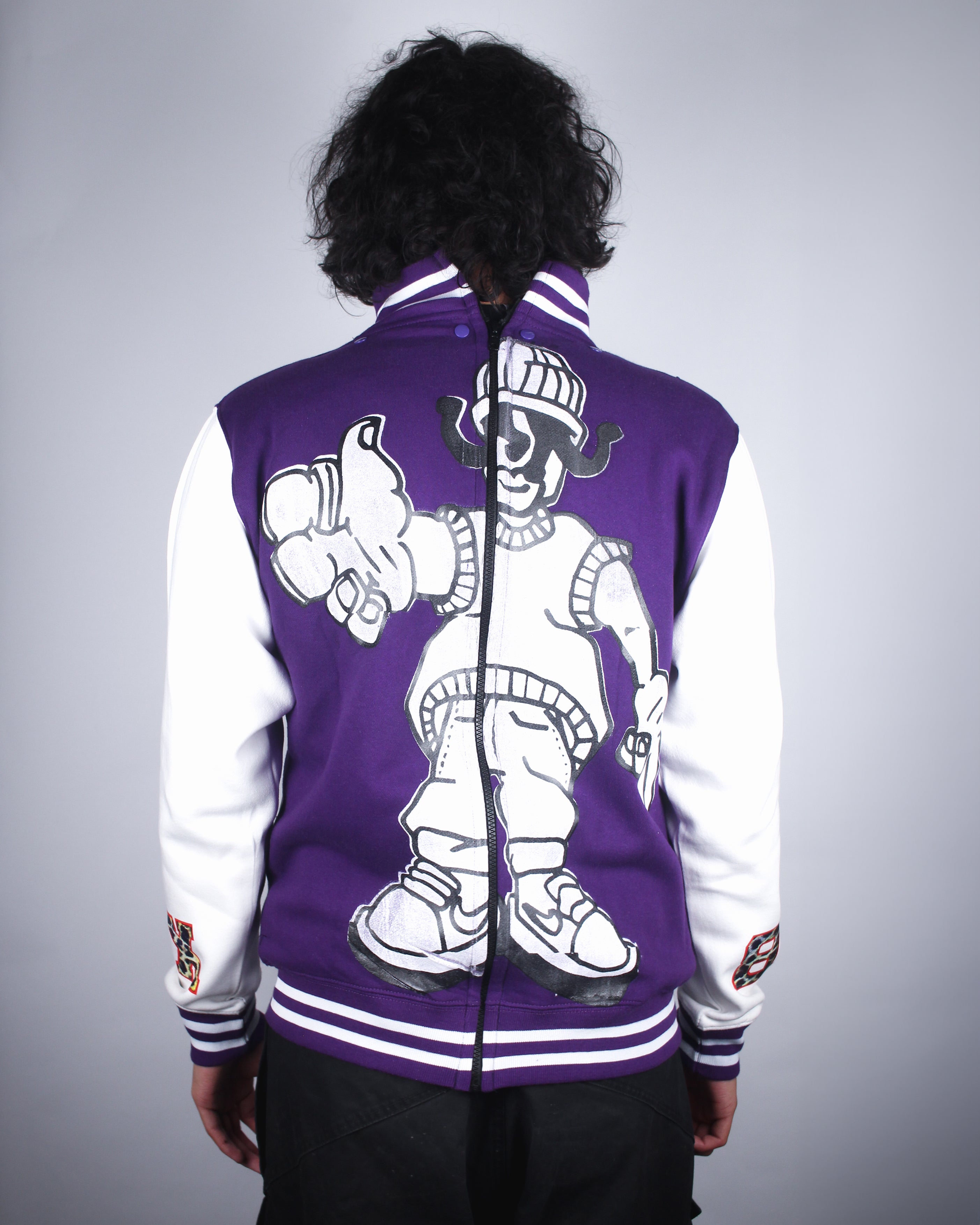 (DELUXE PACK) varsity hoodie  - white & purple