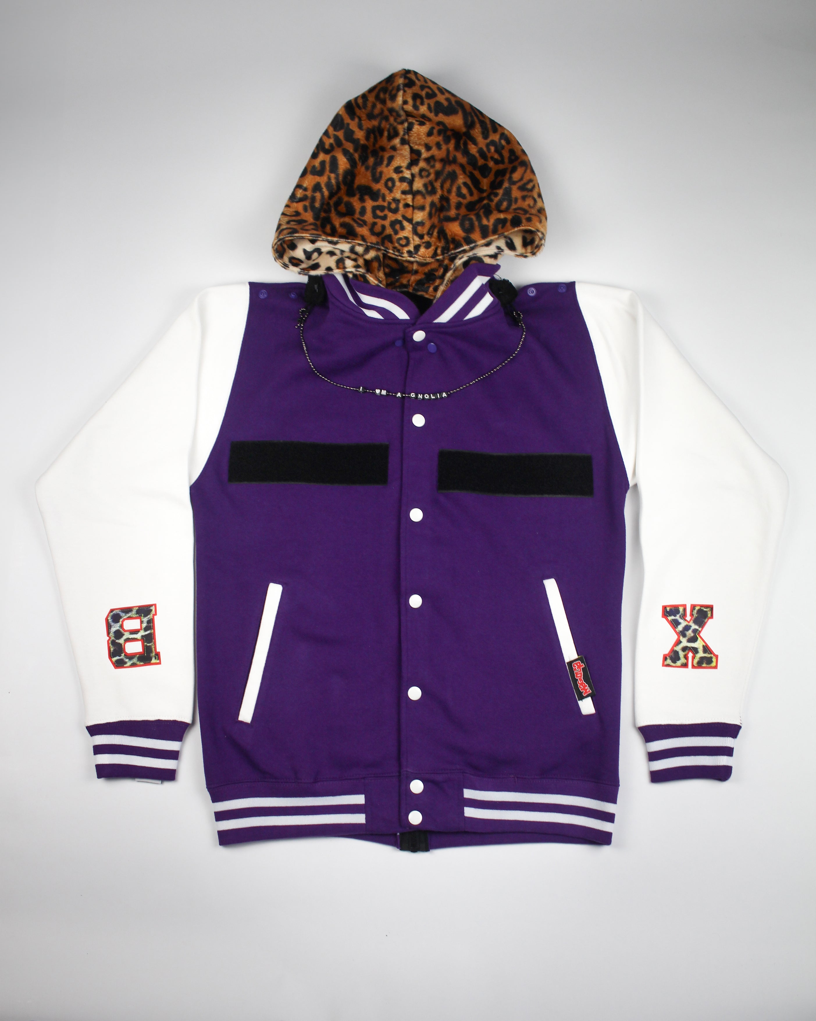 (DELUXE PACK) varsity hoodie  - white & purple