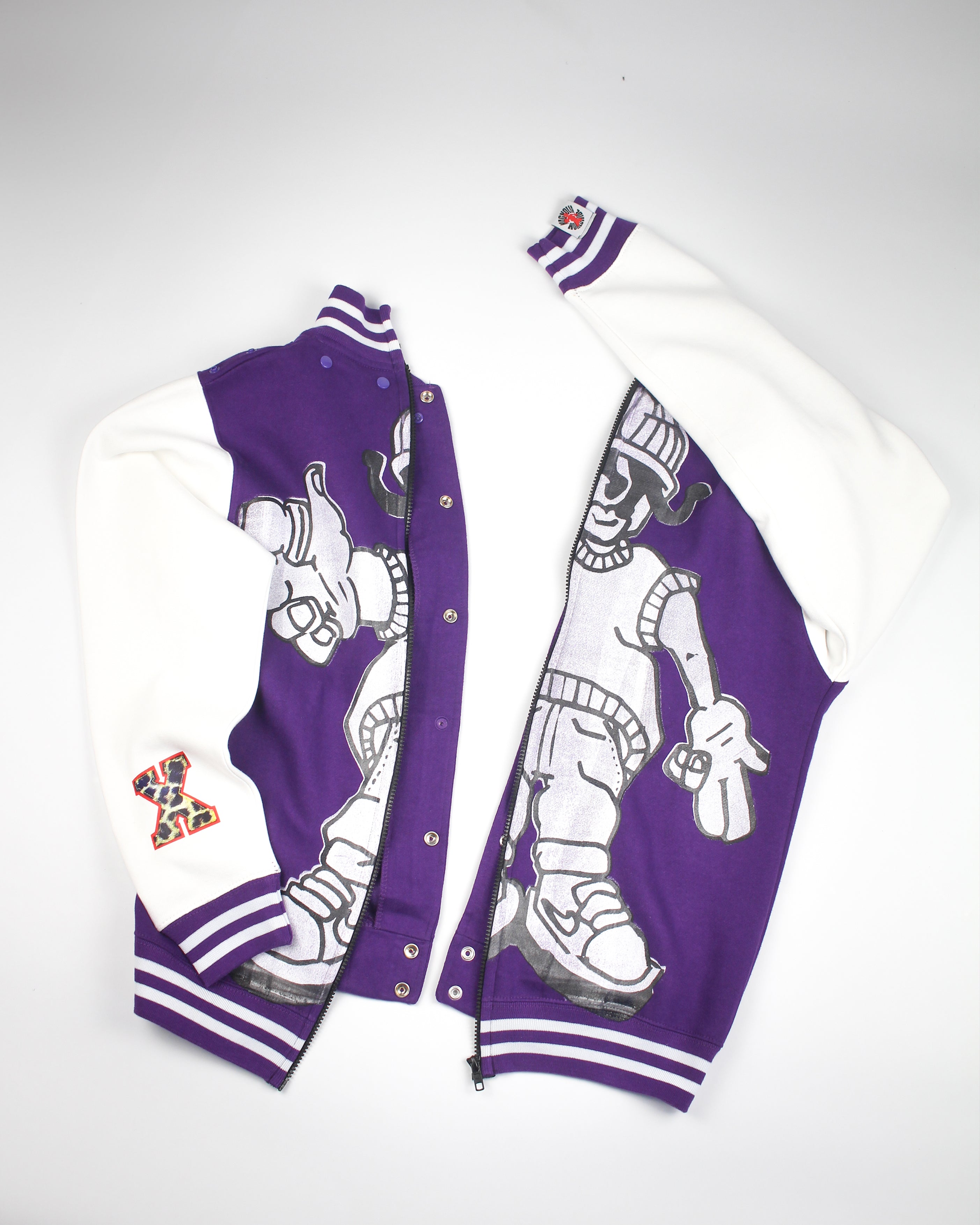 (DELUXE PACK) varsity hoodie  - white & purple
