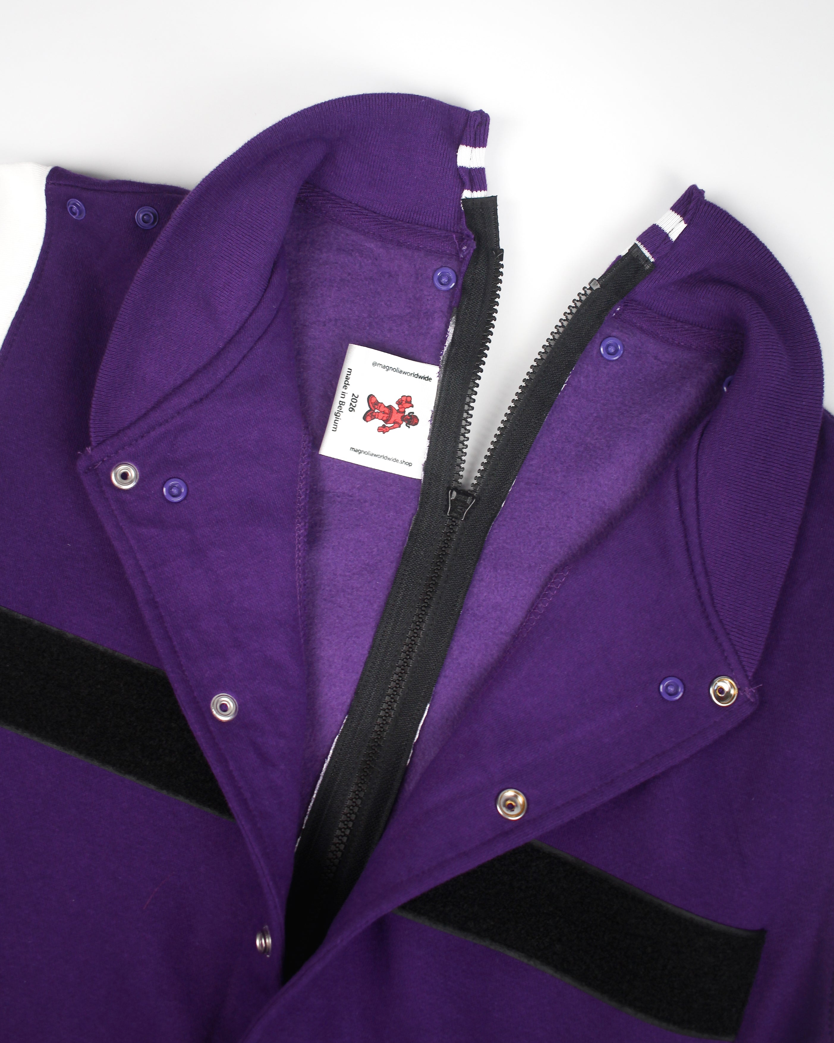 (DELUXE PACK) varsity hoodie  - white & purple
