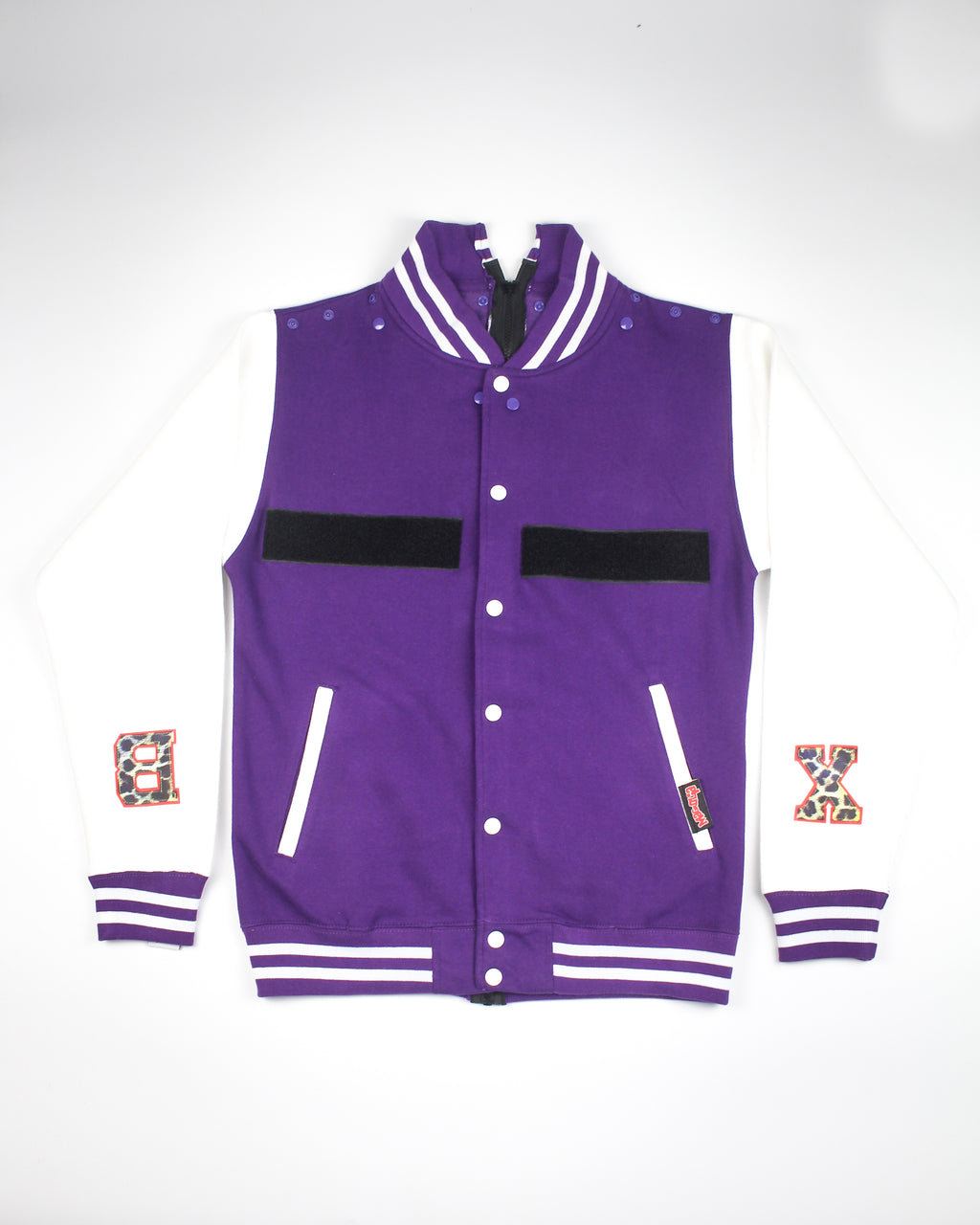 (DELUXE PACK) varsity hoodie  - white & purple