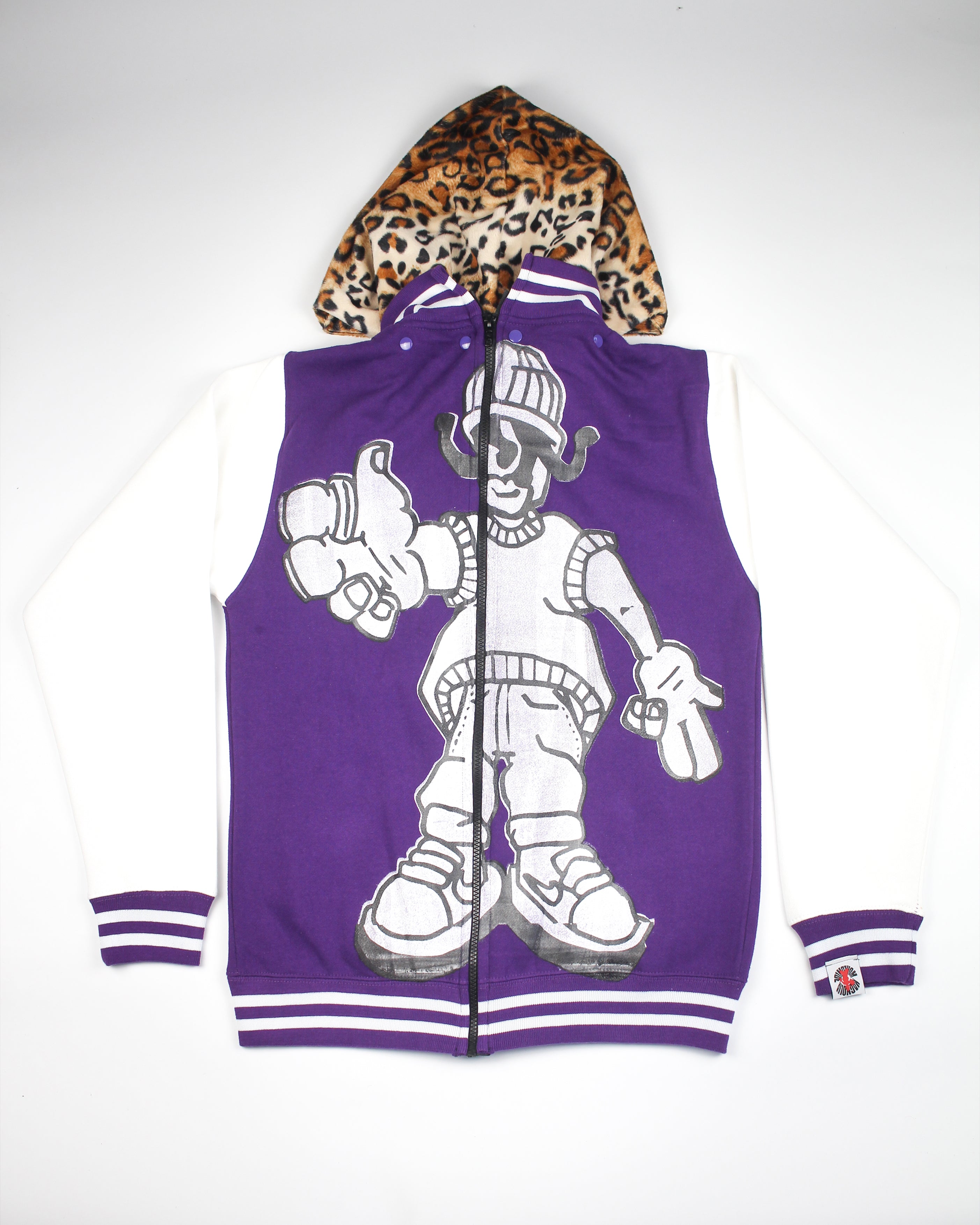 (DELUXE PACK) varsity hoodie  - white & purple